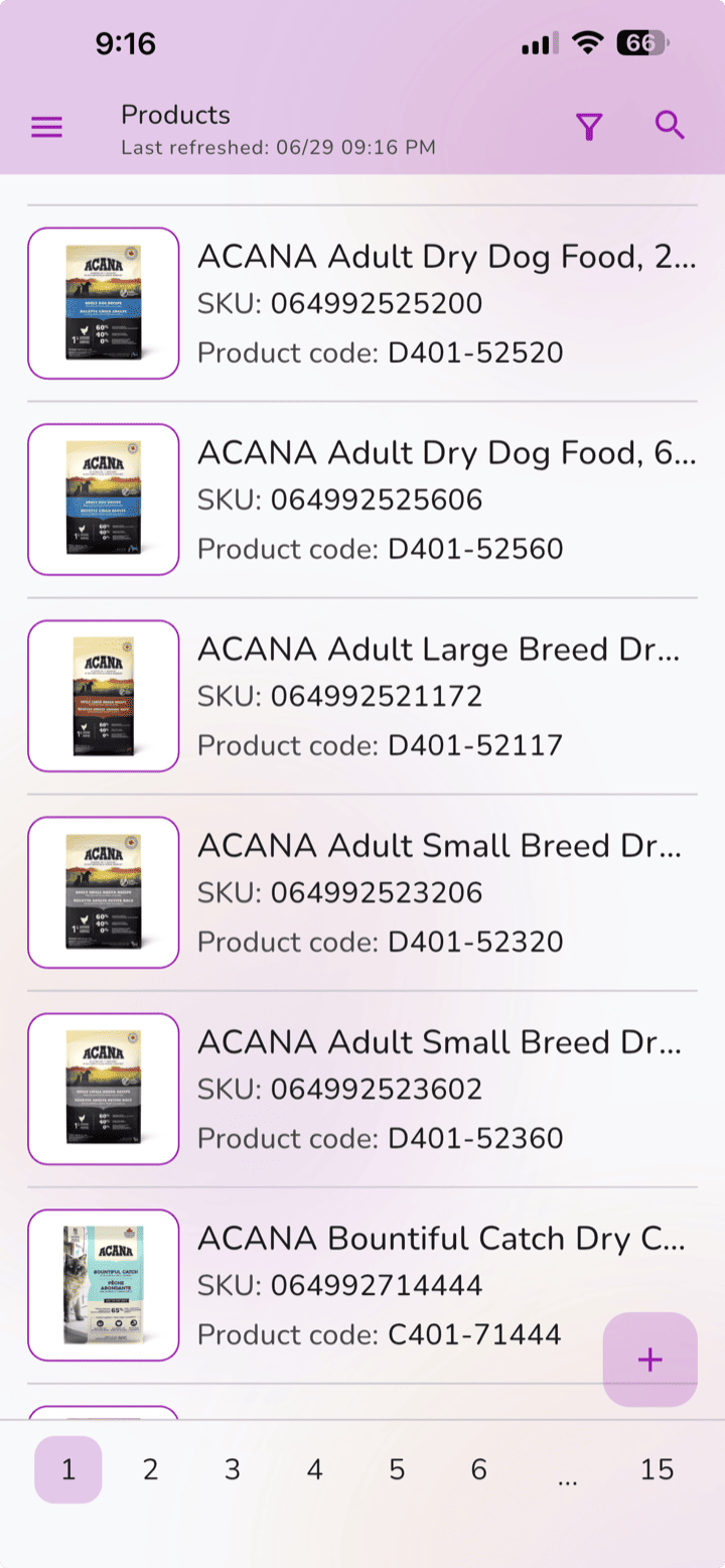 Franpos Pulse product catalog list